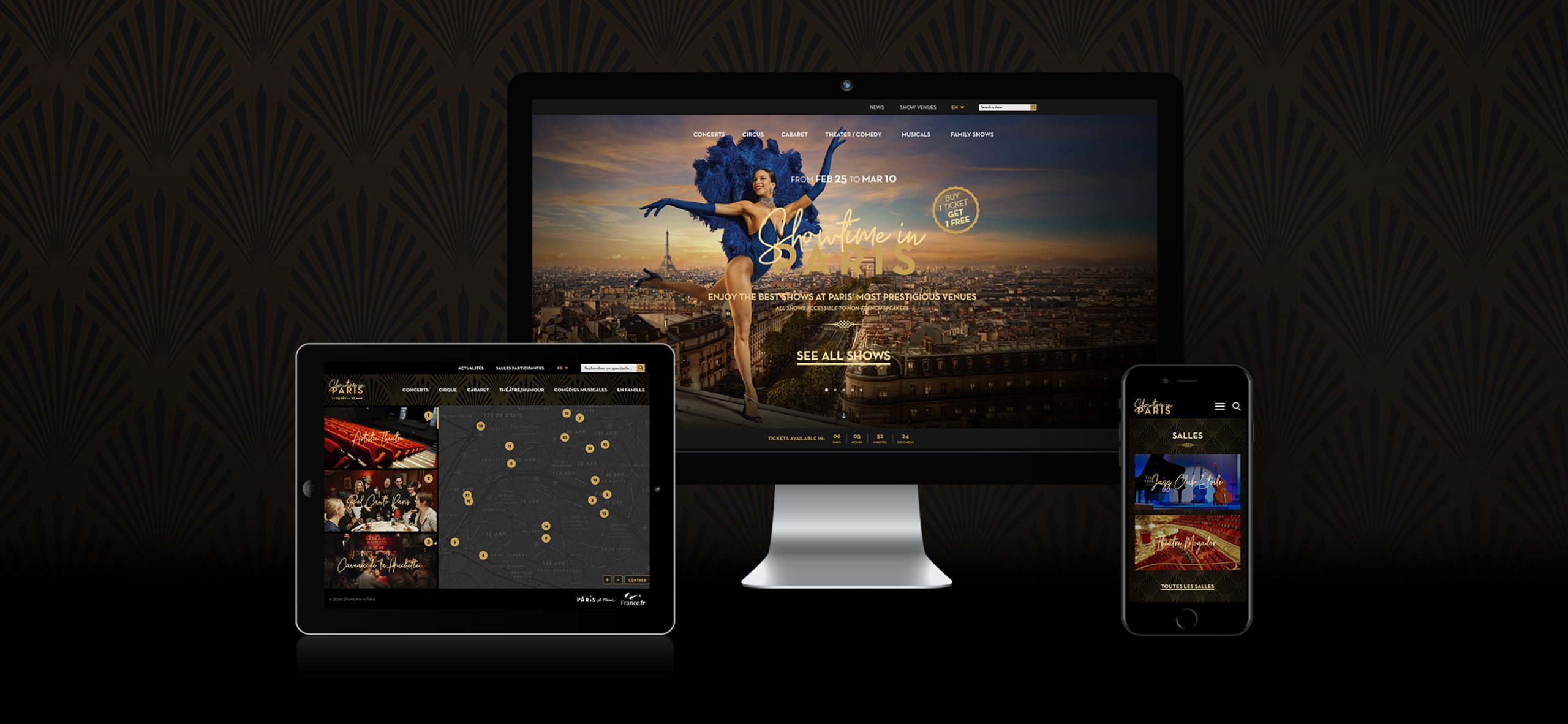 Mockup iMac tablette et smartphone digital